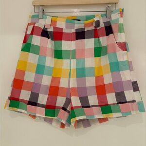 Collectif London colourful gingham plaid shorts for women